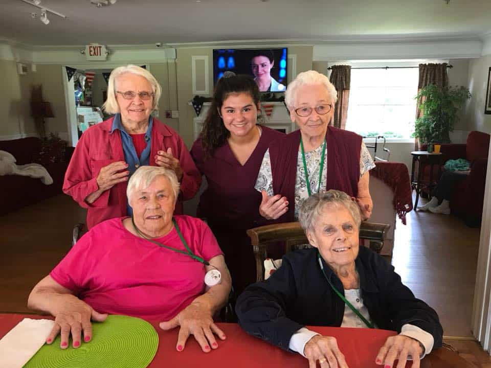 group picture of senior living residents at shepherd