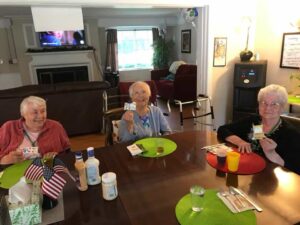 seniors enjoying activity together