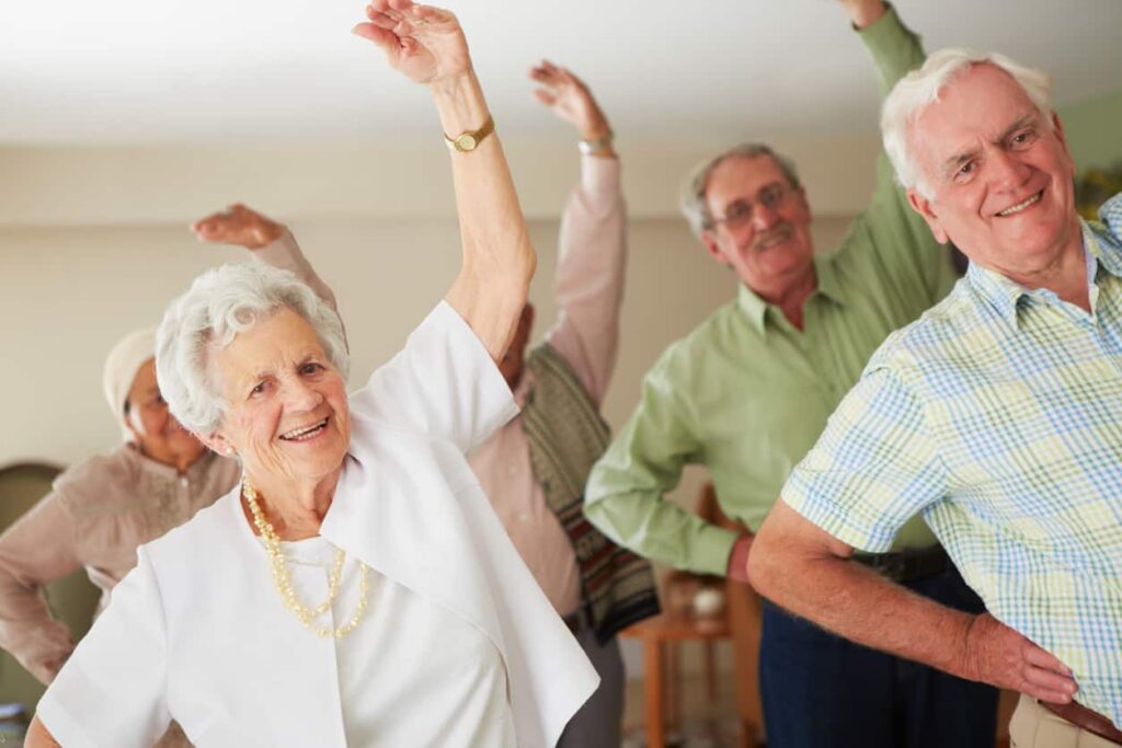 Group exercise keeps the elderly motivated